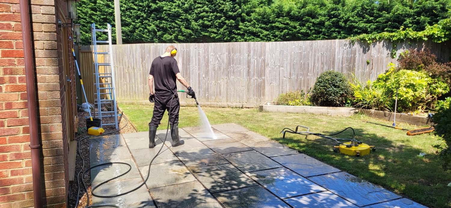 Pressure wash patio